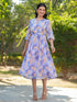 Lavender Georgette Floral Printed A-line Dress